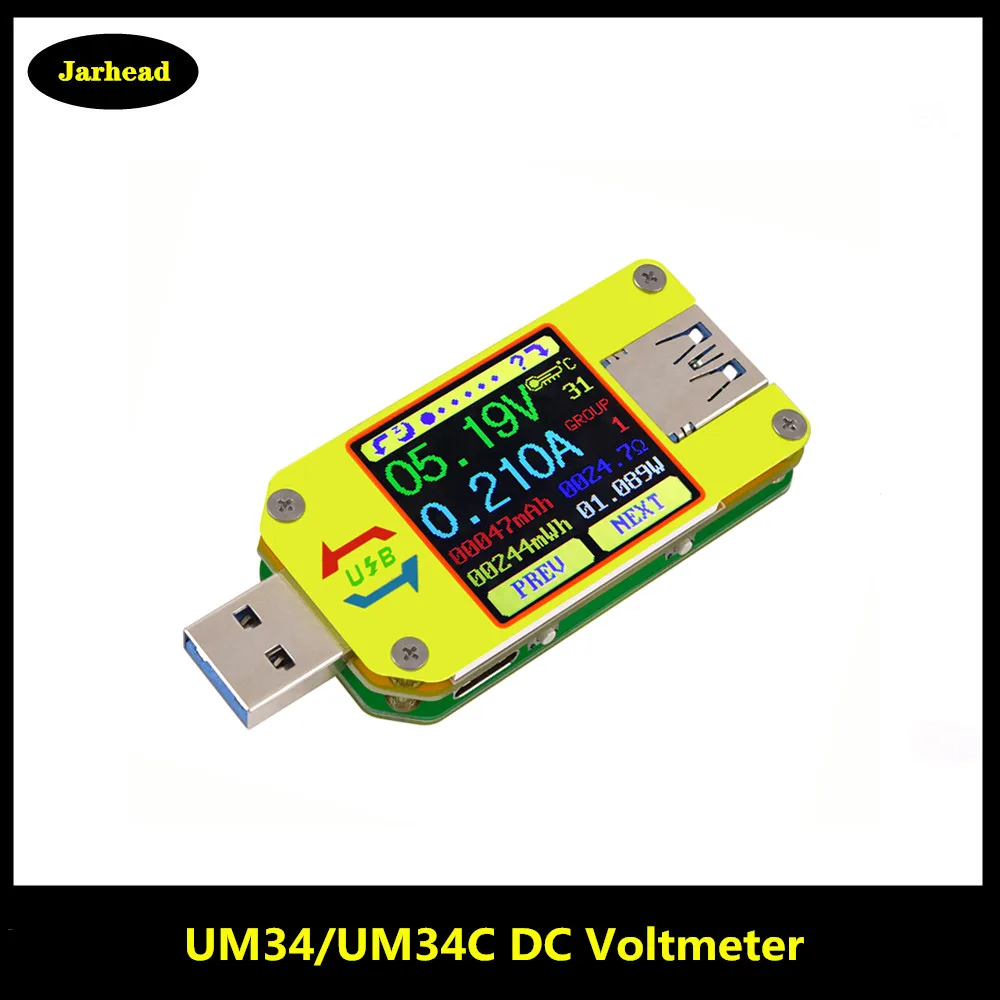 UM34/UM34C UM25 UM24C USB 3 0 Type C DC Вольтметр Амперметр измеритель напряжения тока заряда