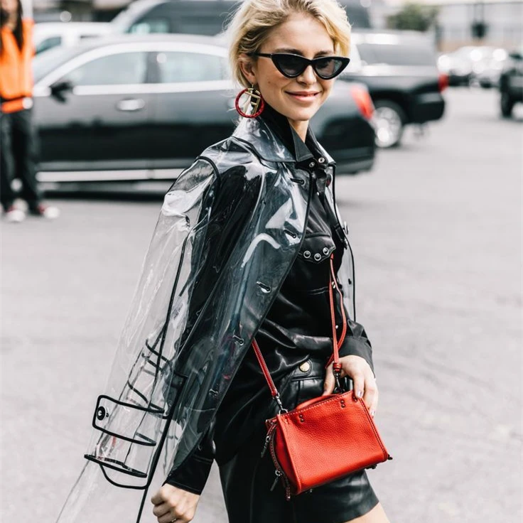 Fashion Transparent Raincoat Women Poncho Waterproof Long Hooded Sleeve Stylish Streetwear Europe America Plastic Jacket AY | Дом и сад