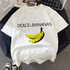Женская футболка с принтом Дольче и бананы, белая, летняя, 2020
