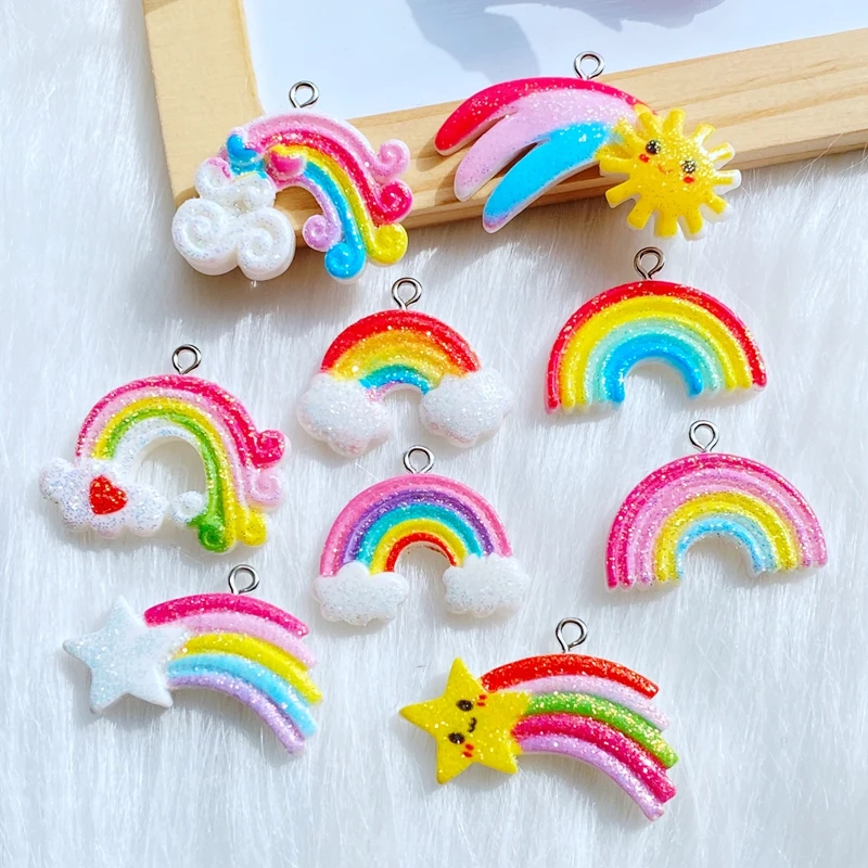 

Новое блестящее Радужное полимерное колье, 10 дюймов