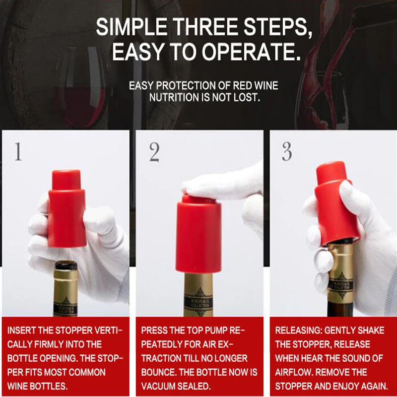 Пробка для вина цветной пластиковый силиконовый пресс-насос Вакуумная Крышка