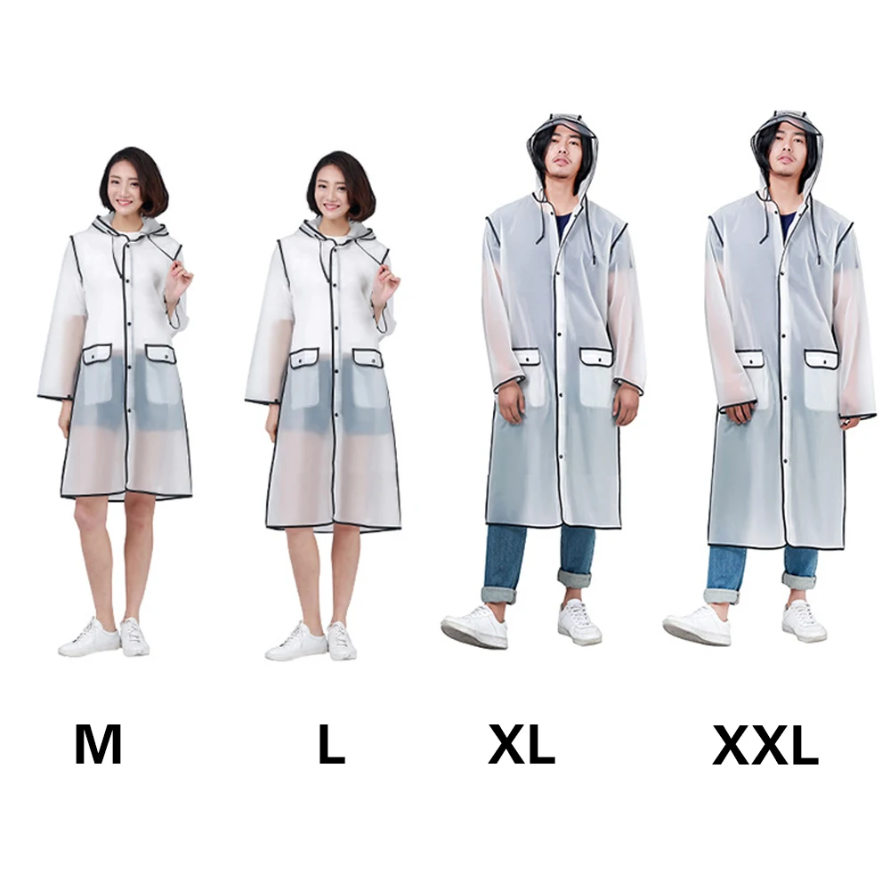Толстовка прозрачная водонепроницаемая для мужчин и женщин модный дождевик из
