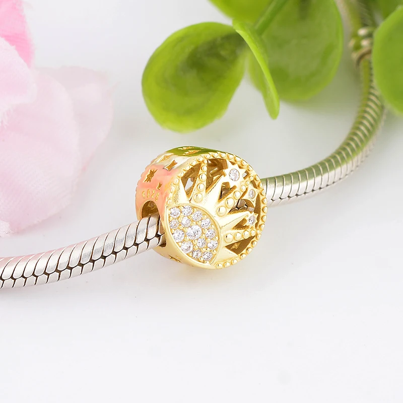 Женский браслет Шарм из серебра 925 пробы с фианитом|Бусины| |