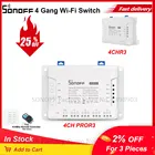 Itead SONOFF 4CH  PRO R3 Wifi умный выключатель 4 канальный таймер светильник переключатель умный дом пульт дистанционного управления работает с eWeLink Alexa Google Home
