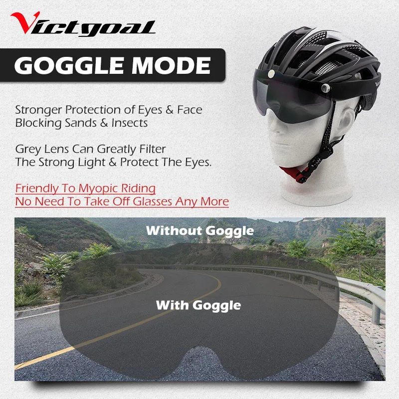 Victgoal велосипедный шлем для мужчин поляризованные очки MTB велосипедные шлемы сверхлегкие дорожные горные велосипедные очки шлем дропшиппинг