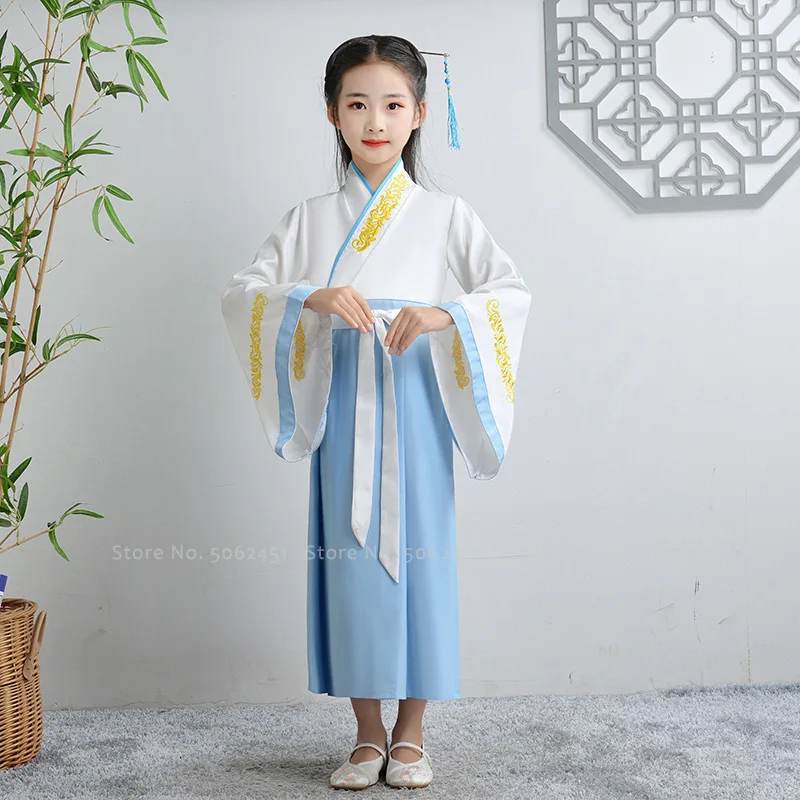 Детский костюм для мальчиков традиционное китайское платье принцессы с вышивкой