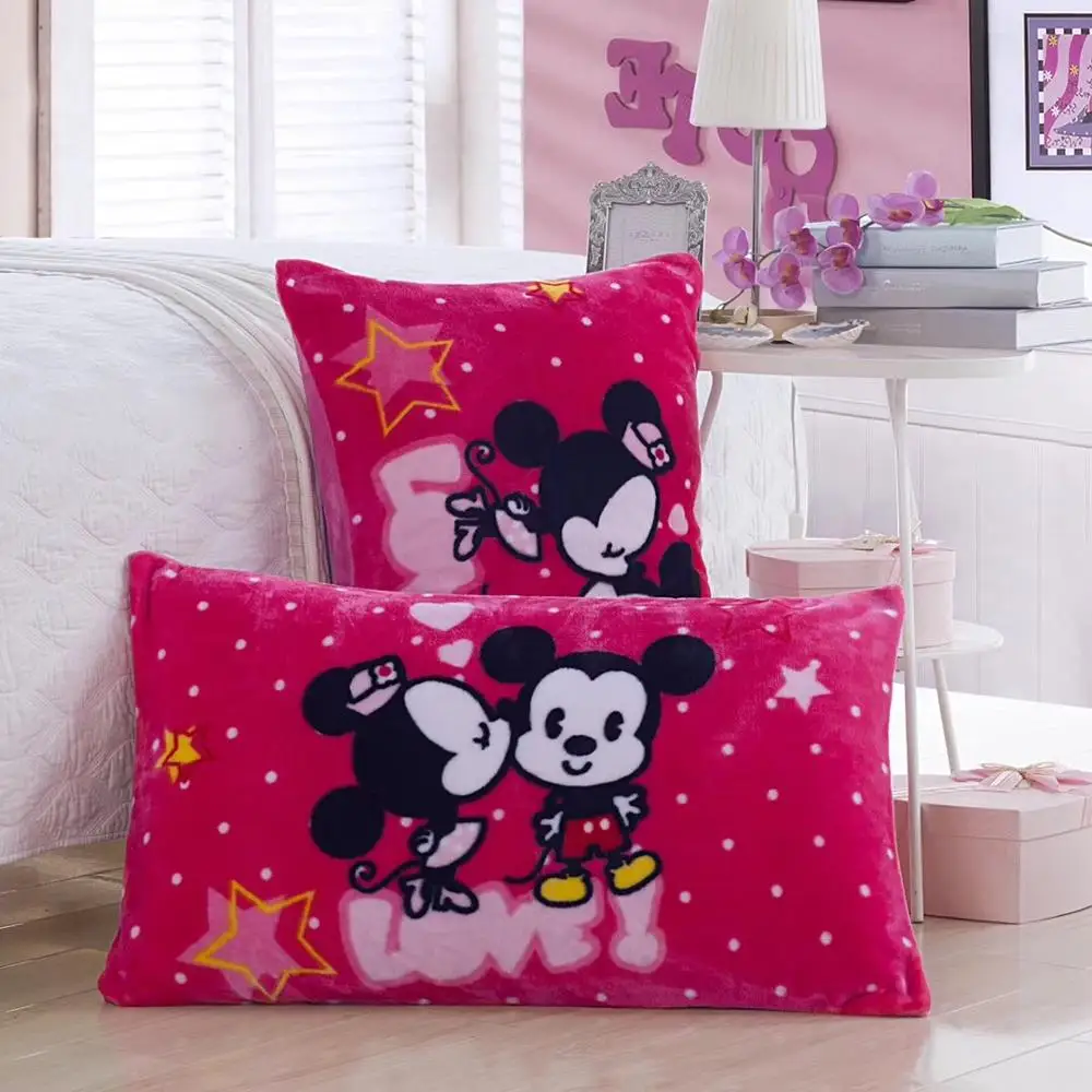 

Disney Mickey And Minnie Mouse For Children Bedroom Decoration 1Pcs Pillow Cover Home Textile Cartoon Free Shipping Discount New