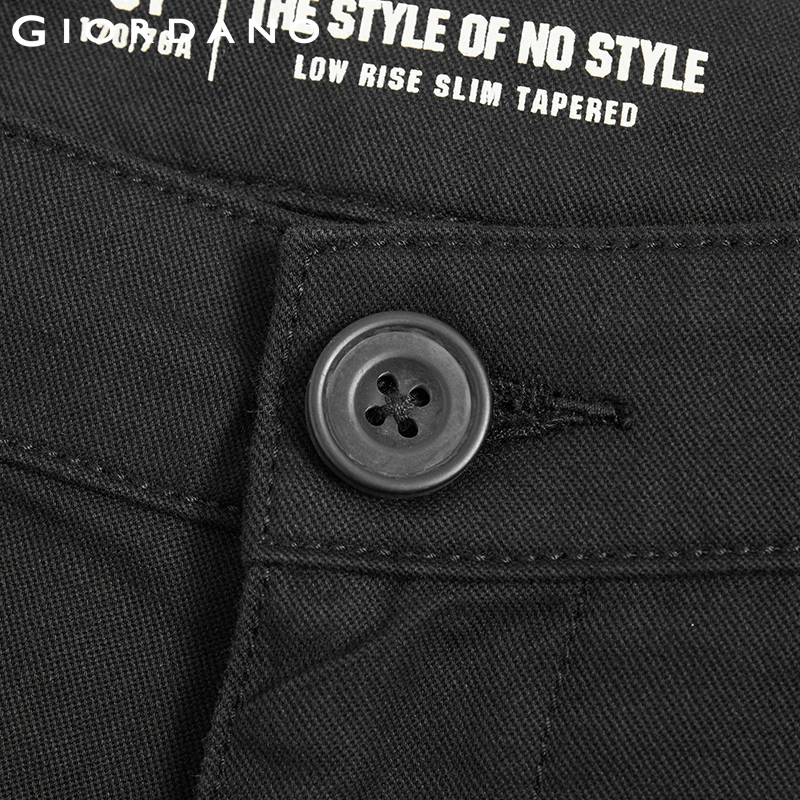 Giordano мужские хлопчатобумажные повседневные брюки на средней талии slim fit，данные брюки выполнены в двух цветах