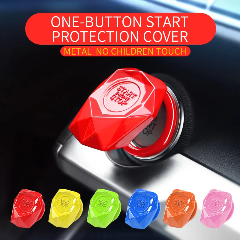 

One-button Start Protection Cover Start Stop Engine Push Button Decorative Cover Ignition Switch Protection Cover Keyless Button