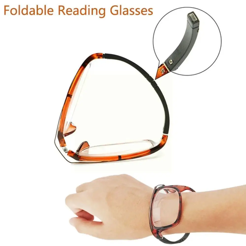 

1pcs TR90 Full Frame Wrist Presbyopia Watch Folding Glasses Reading Carry Convenient Glass Old Mirror Ultra-clear 2-color L N9Y9