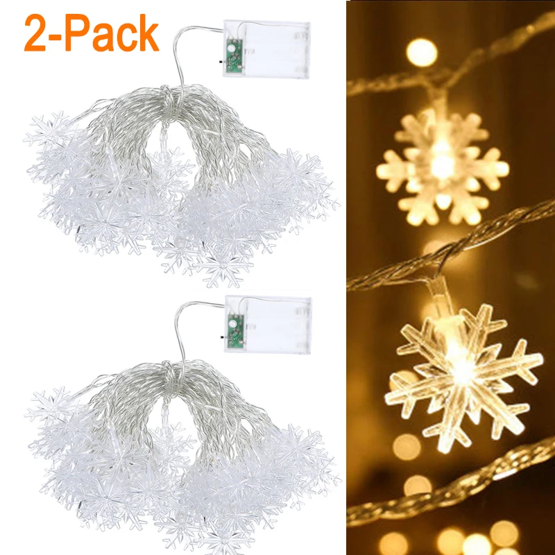 СВЕТОДИОДНАЯ Гирлянда в виде снежинок 2 упаковки 1 5/2/3/5/6/10 м | Лампы и освещение