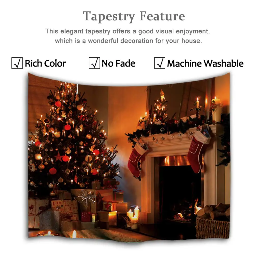 Высокое разрешение цифровая печать дизайн рождественские чулки каминный