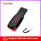 Оригинальный USB-флеш-накопитель SanDisk Cruzer Blade CZ50 16 ГБ 32 ГБ 64 Гб мини-флеш-накопитель USB 2,0 128 ГБ Флэш-карта памяти