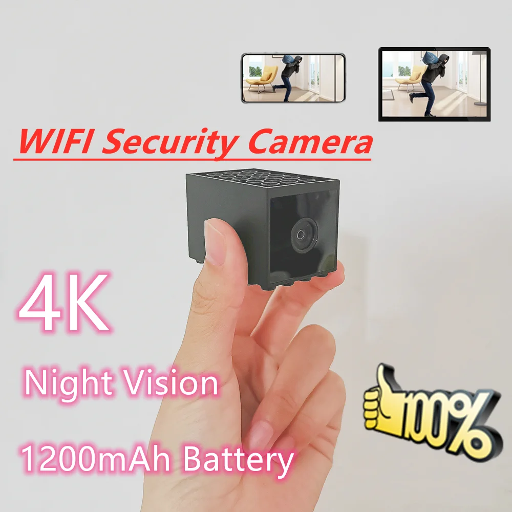 للبيع كاميرا أمان صغيرة HD 1080P-كاميرا محمولة مزودة بخاصية WIFI مزودة ببطارية-كاميرا تسجيل سرية داخلية للمنزل والمكتب