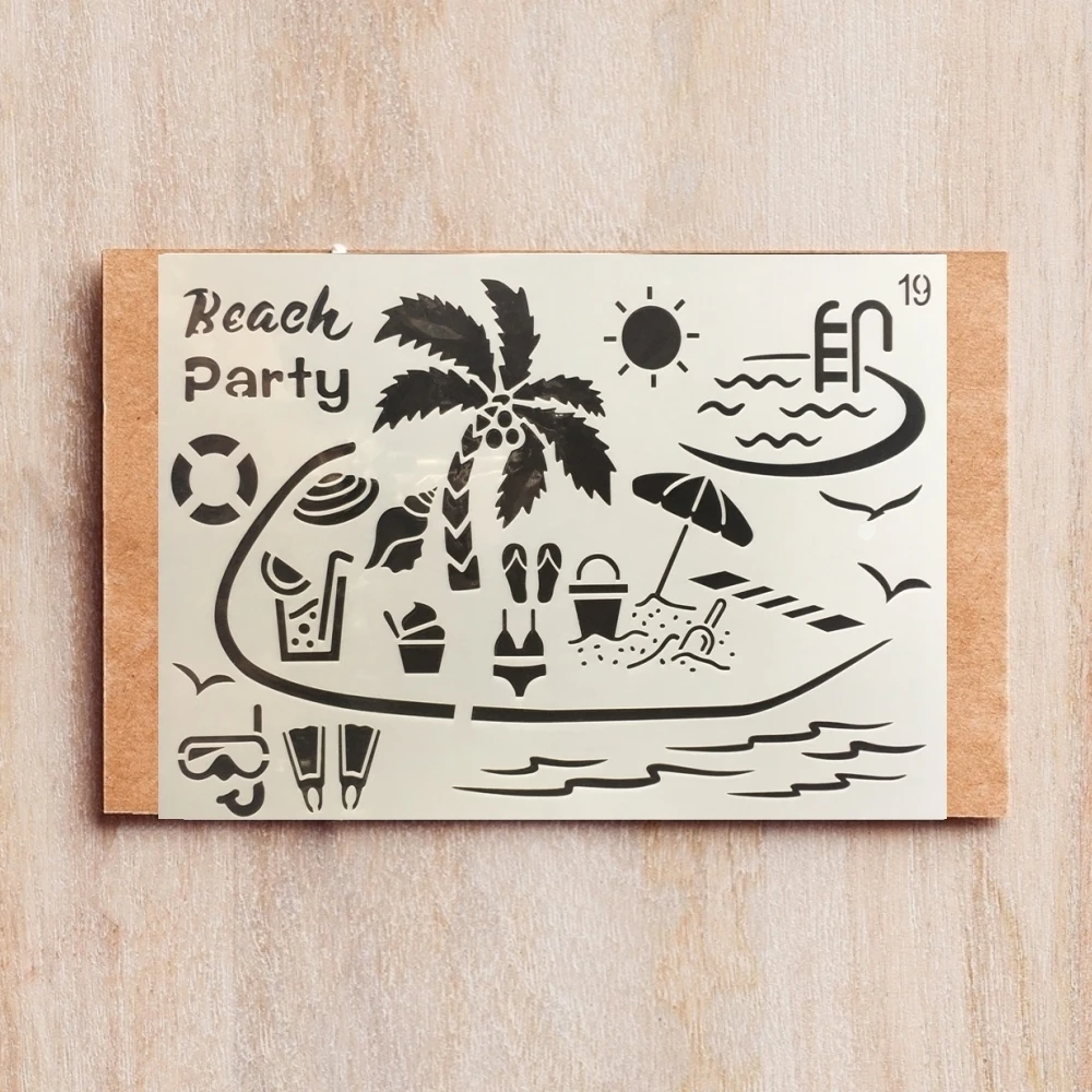 

26*18cm Sunny Beach DIY Layering Stencils Painting Scrapbook Coloring Embossing Album Decorative Template