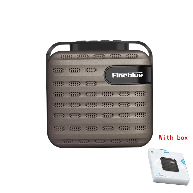 Chocolate with box Fineblue MK-16, регулятор баса, металлический Bluetooth беспроводной динамик hifi портативный Беспроводной приемник Поддержка наушники-вкладыши TWS с устройство Hands Free звонков сабвуфер - Цвет: Chocolate with box