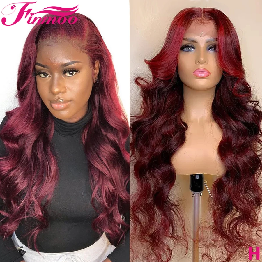 Волнистые бордовые парики из человеческих волос для черных женщин перуанские