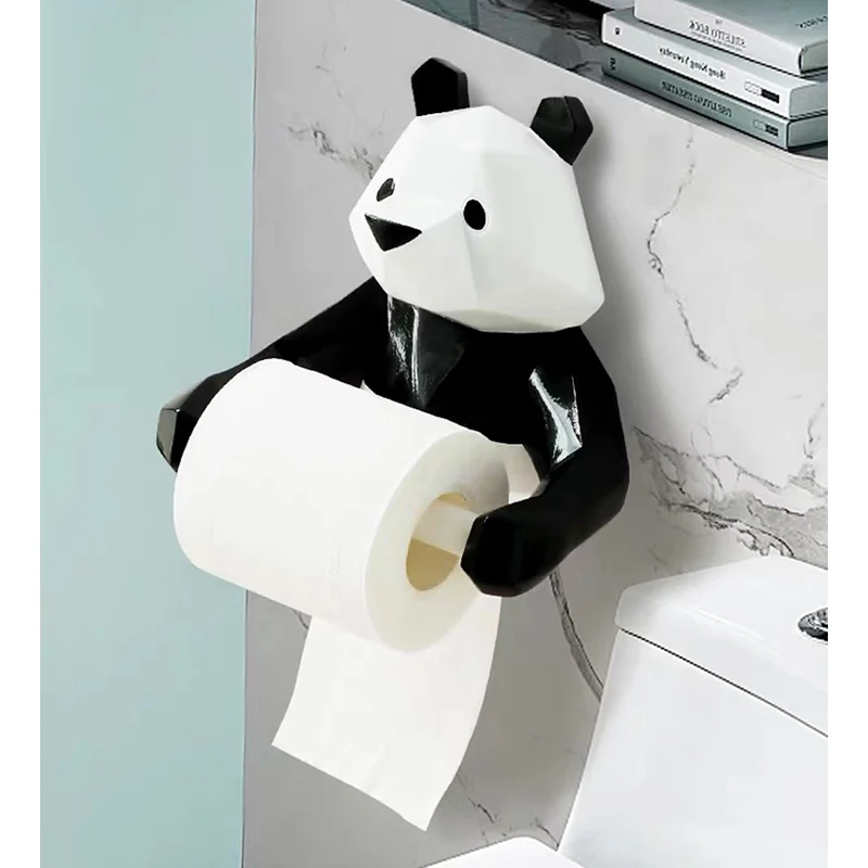 Смола Panda фигурин рулон туалетной бумаги держатель Box настенный Wi-Fi Ванная