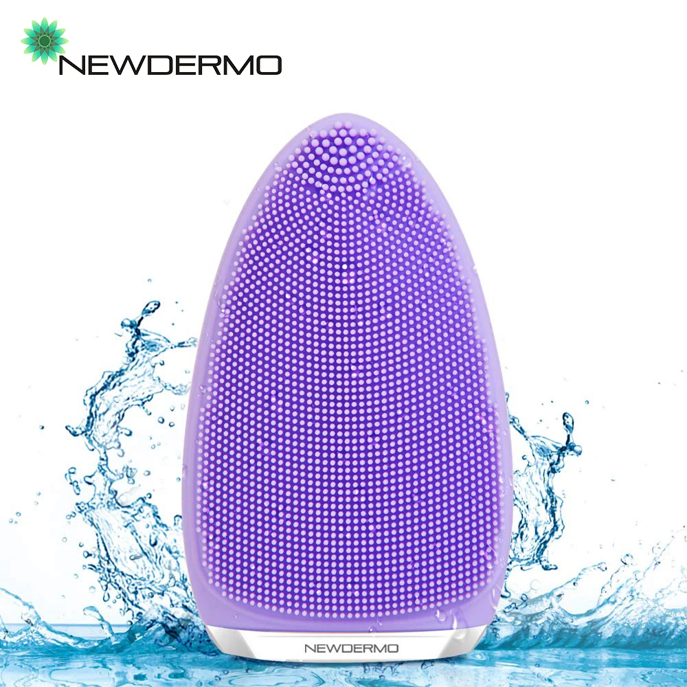 Ультразвуковая силиконовая щетка для чистки лица NEWDERMO 7 уровней очистки пор