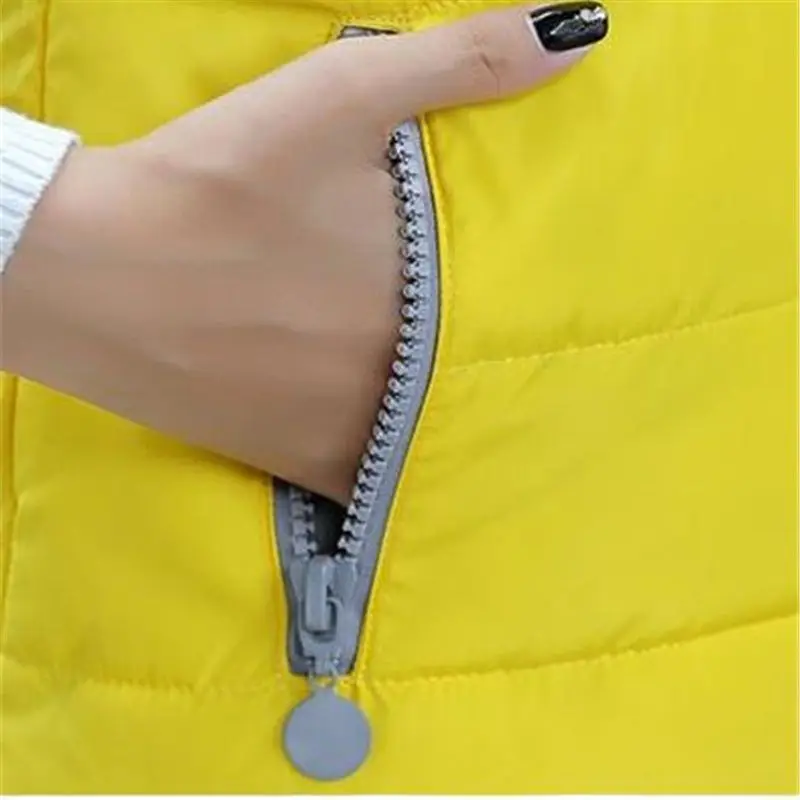 Женская Осенняя обувь размера плюс с пришитым капюшоном плотные теплые пуховики