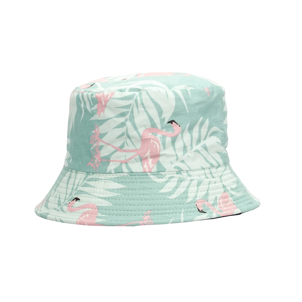 Летняя шапка в рыбацком стиле с изображением кокосовой пальмы фламинго двойной