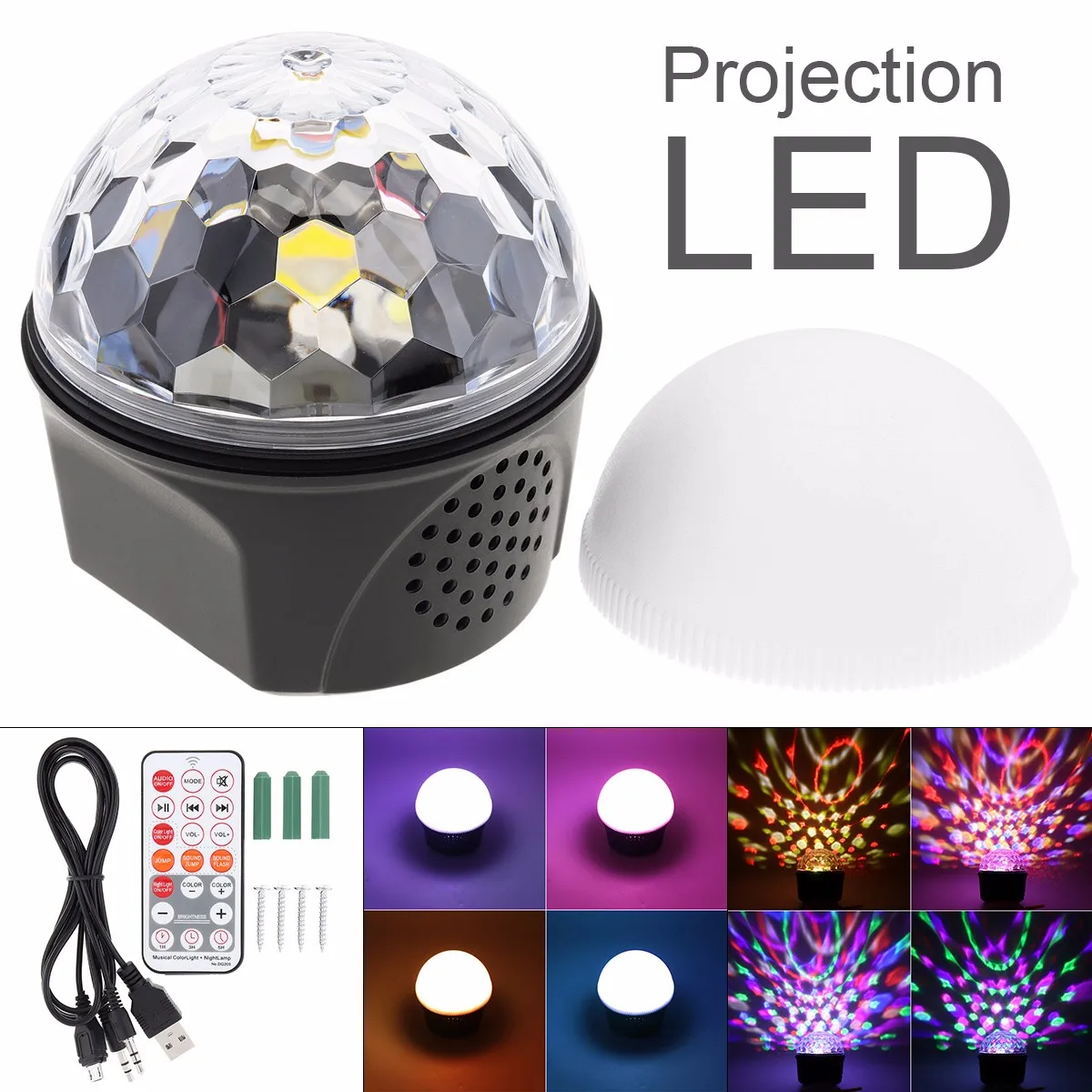 9 цветов Bluetooth волшебный шар Хрустальный динамик освесветильник диско USB лазерный