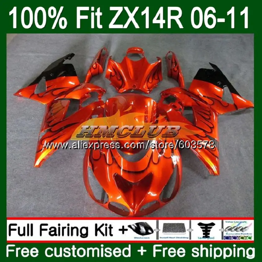 

Инъекция для KAWASAKI ZZR1400 ZX14R 06 07 08 09 10 11 новый оранжевый 113CL.26 ZX 14R ZX-14R 2006 2007 2008 2009 2010 2011 обтекатель