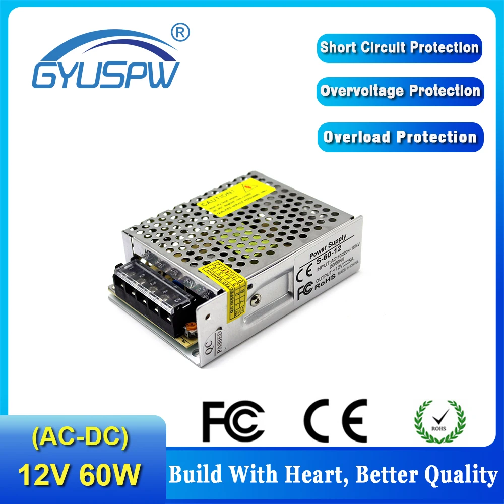DC12V 5A 60 Вт Swtiching Электропитание электрическое оборудование и принадлежности для