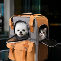 pet cat school fashion canvas backpacks for pet backpack back dog cats dogs travel cat carrier pet bag breathable packaging