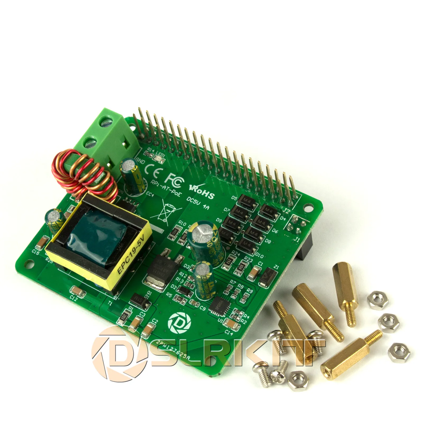 DSLRKIT 5V 3A 4A PoE HAT Raspberry Pi 4 4B 3B + Plus 802.3at Power Over Ethernet|Аксессуары для демонстрационных