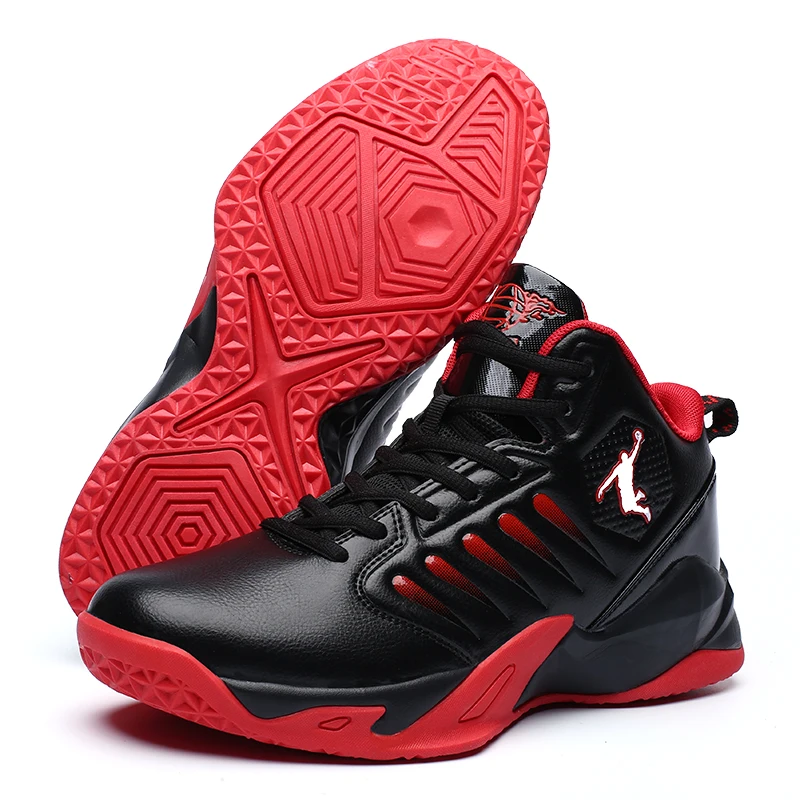 

Winter high-top leather basketball shoes boys big boys Korean youth large size boots students non-slip wear-resistant sneakers