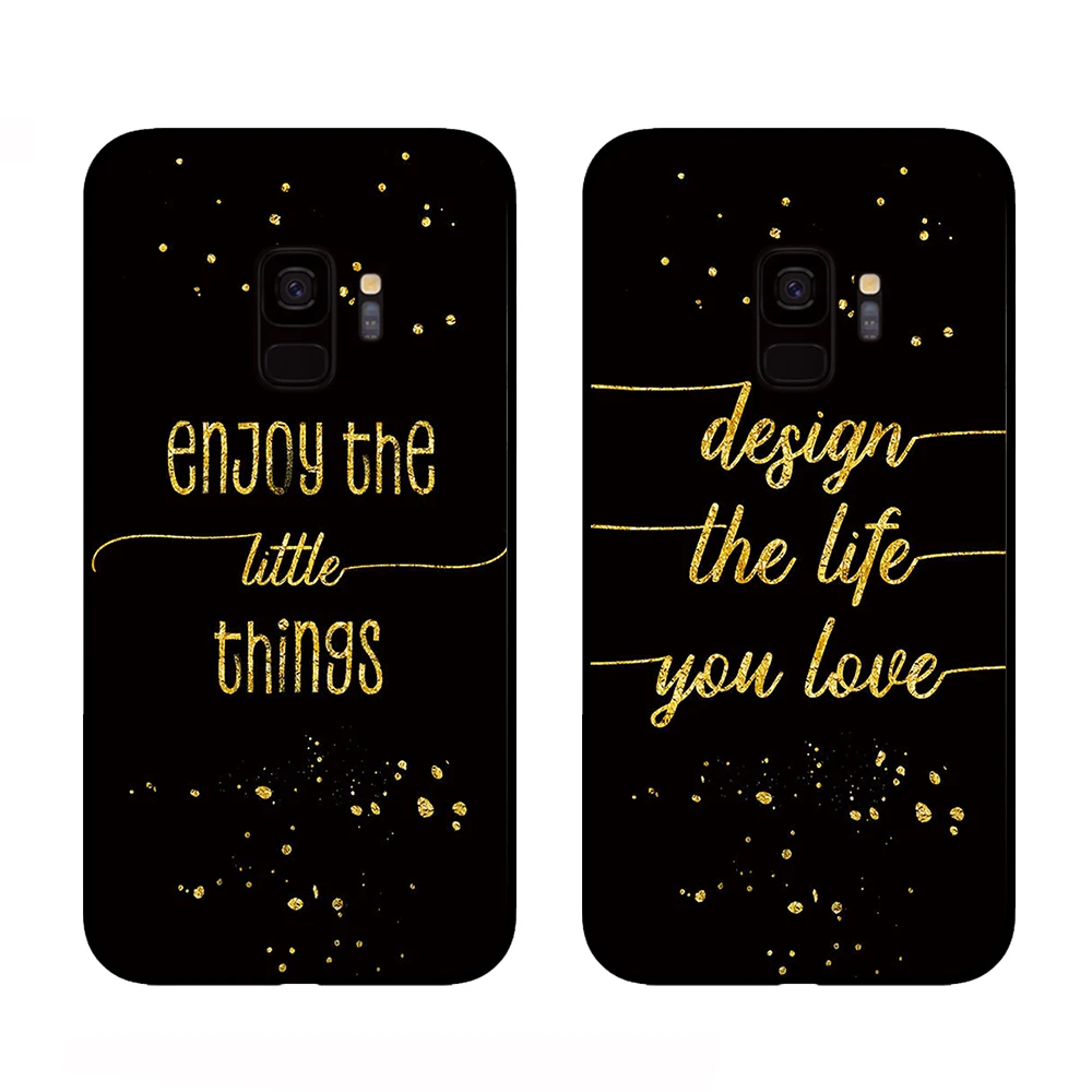 Text Art Gold Words cases For Samsung Galaxy S10 S8 S9 Plus S7 S6 edge Note 8 9 10 Pro Lite cover | Мобильные телефоны и