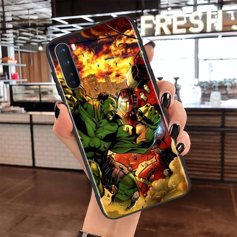 

Soft TPU Cover Marvel Anti-Hulk Battlegear for OnePlus Nord N100 N10 8T 8 7T 7 6T 6 5T Pro Black Phone Case