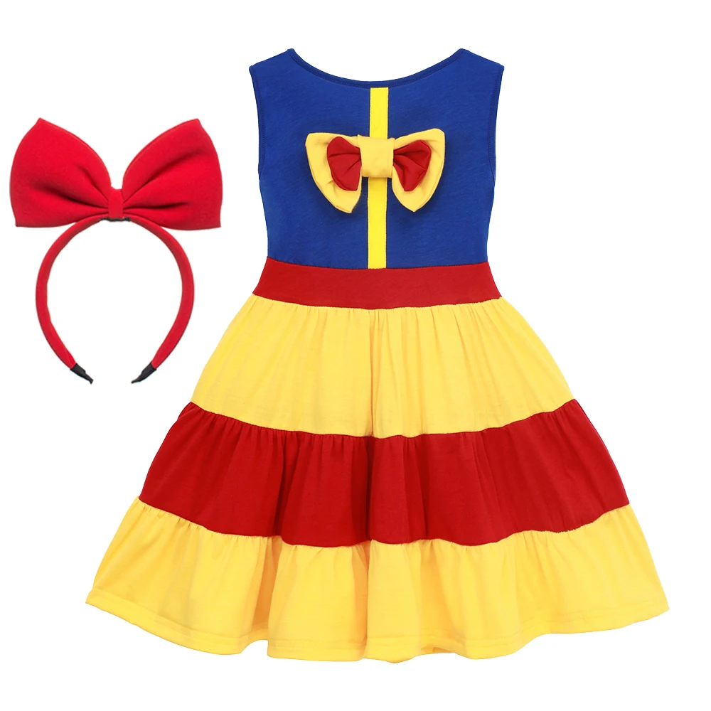 Fancy Snow White Girl Princess Dress with Cloak Costume Children Cosplay Dress up Baby Girl Clothes Birthday Party Kids Dress images - 6