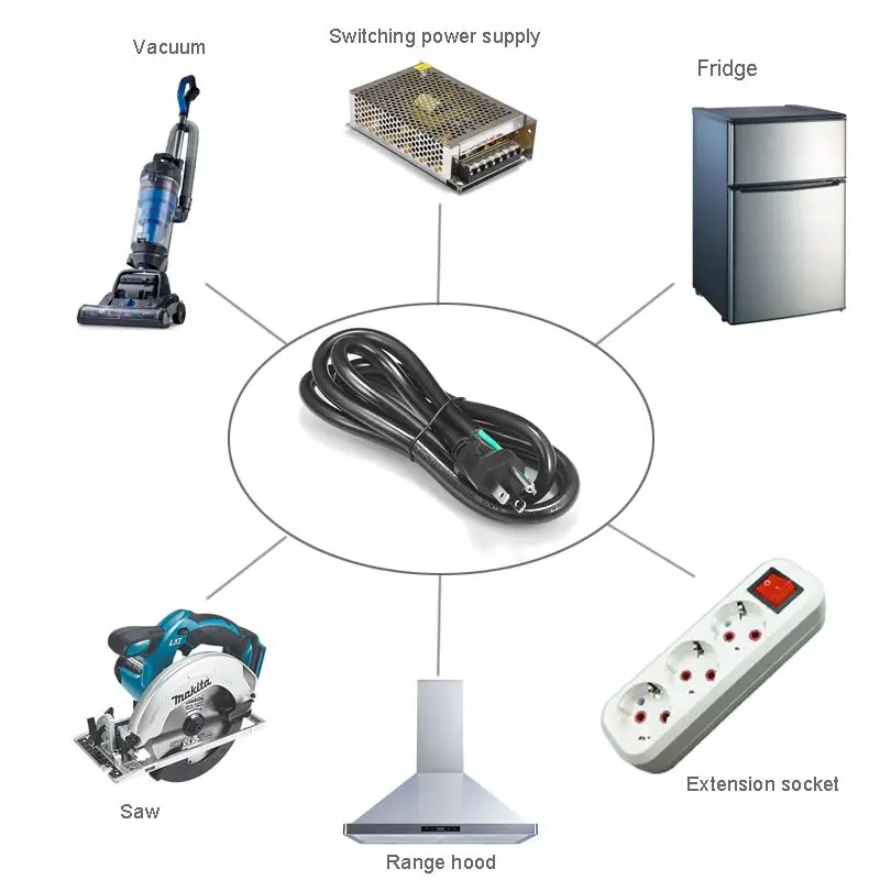 Шнур питания для посудомоечных машин 14AWG сменный кабель Pigtail NEMA 5-15P Светодиодный