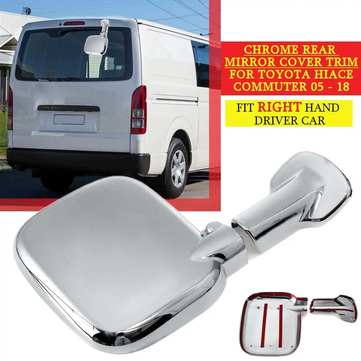 T2P-1417-TOY308 хромированный корпус зеркала заднего вида Накладка для TOYOTA HIACE для COMMUTER 2005- для правого водителя