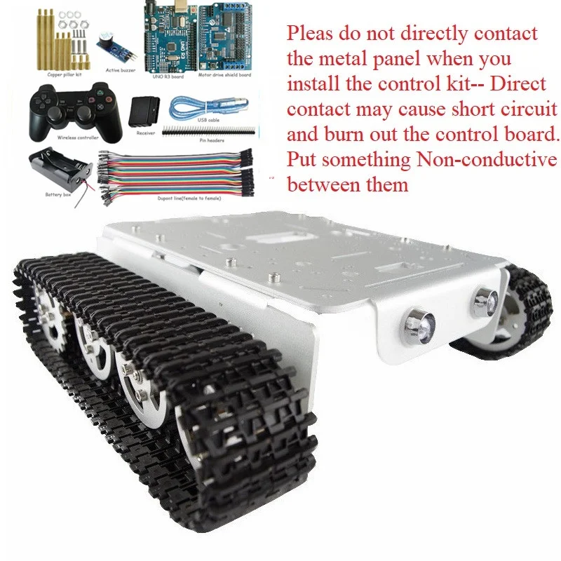 PS2 контроллер ручки умный робот танк шасси с Arduino плата + драйвера двигателя для DIY