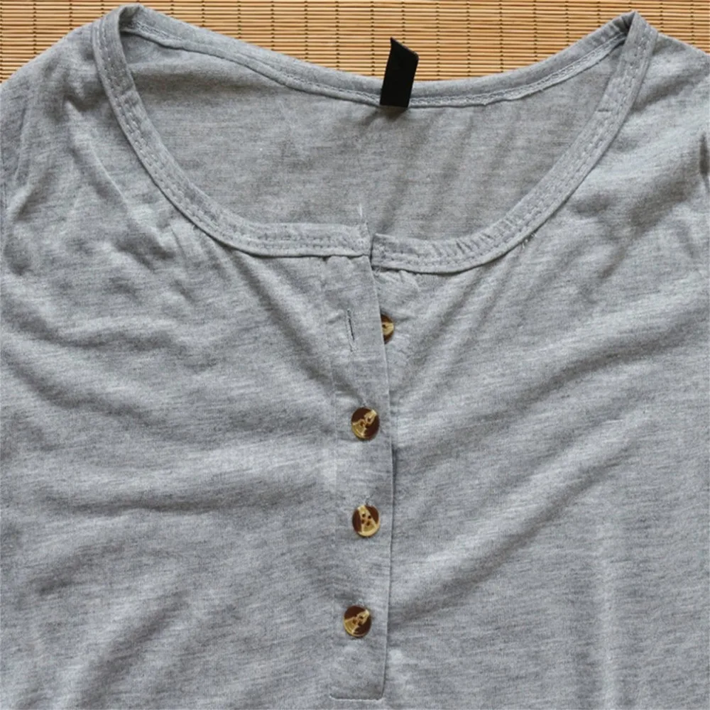 Женская футболка с длинным рукавом серая Повседневная открытым плечом и