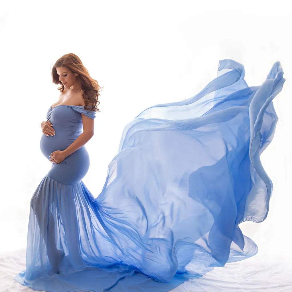 Vetement femme, женское платье для беременных, платье для беременных, фотографии, с открытыми плечами, без рукавов, однотонное платье для фотосессии