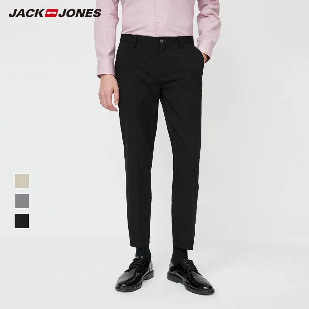 Мужские облегающие Стрейчевые хлопковые укороченные брюки JackJones базовая 220114541 |