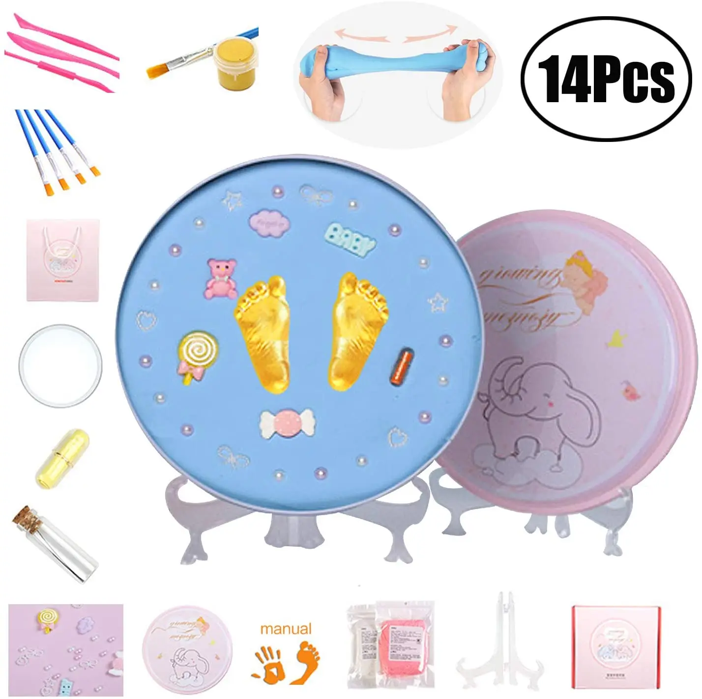 Lvcky Baby Art Magic Box Round Essentials ELvckyant Gift with Plaster Cast for Feet or Hands Multi-Coloured | Дом и сад