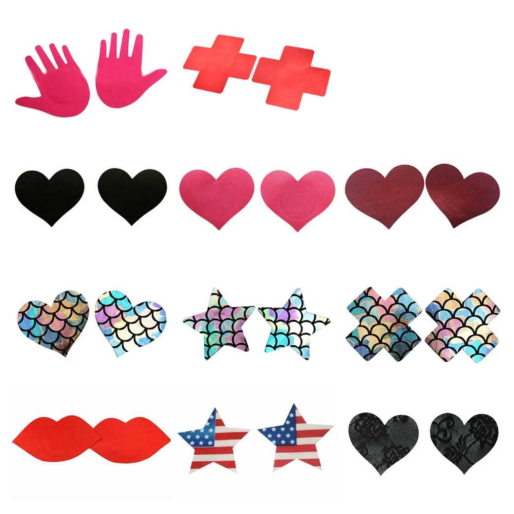 Пикантные 2 /5 пар Для женщин Sexy для сосков с Ленточки сосок в форме сердца