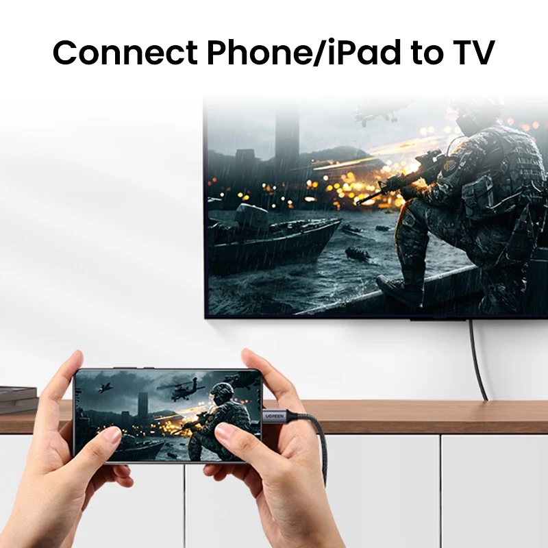 Кабель UGREEN USB C HDMI 4K 60 Гц для ТВ адаптер Type C-HDMI ПК Macbook Pro iPad Samsung Galaxy XPS Pixelbook кабель |
