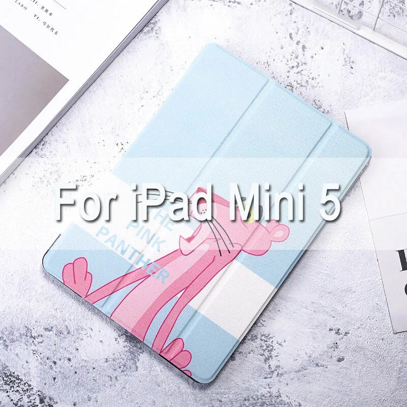 For iPad mini5 Ультратонкий чехол с мультяшным рисунком для ipad mini 5, автоматический режим сна и пробуждения, для ipad mini 1 2 3, 4, 5, чехол - Цвет: For iPad mini5
