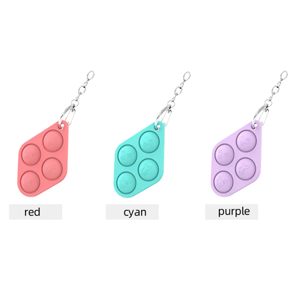 Juguete antiestr&eacute;s de silicona con hoyuelos simples, llavero de burbujas, juguete de descompresi&oacute;n-1