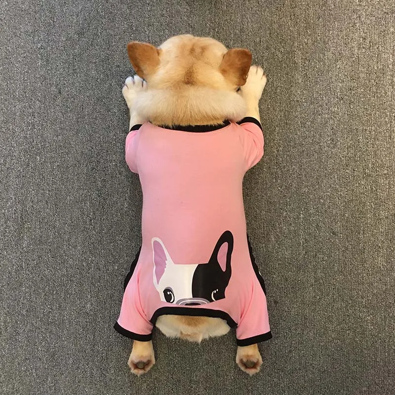 Одежда для собак Fat Dog Пижама французского бульдога хлопковая одежда пальто сна