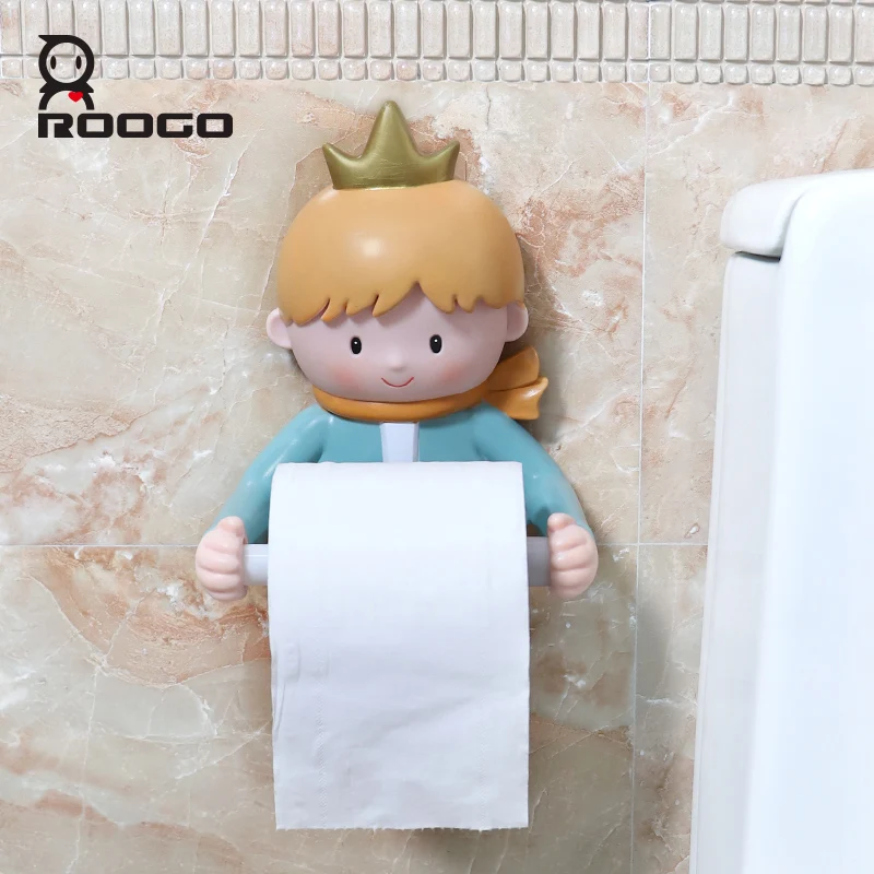 

Roogo Fairy Tale Paper Holder Soft Plastics Little Prince And Alice New Style Lovely Free Peg 3M Sticker Towel Hanger