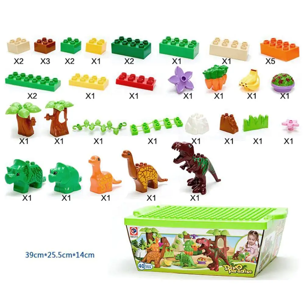 40 шт. строительные блоки пластиковые игрушки для детей модели Животных Фигурки