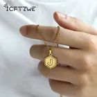 Цепочка с подвеской-буквой A-Z для женщин, ожерелье из нержавеющей стали под золото, чокер с инициалами алфавита, Подарочная бижутерия в стиле бохо