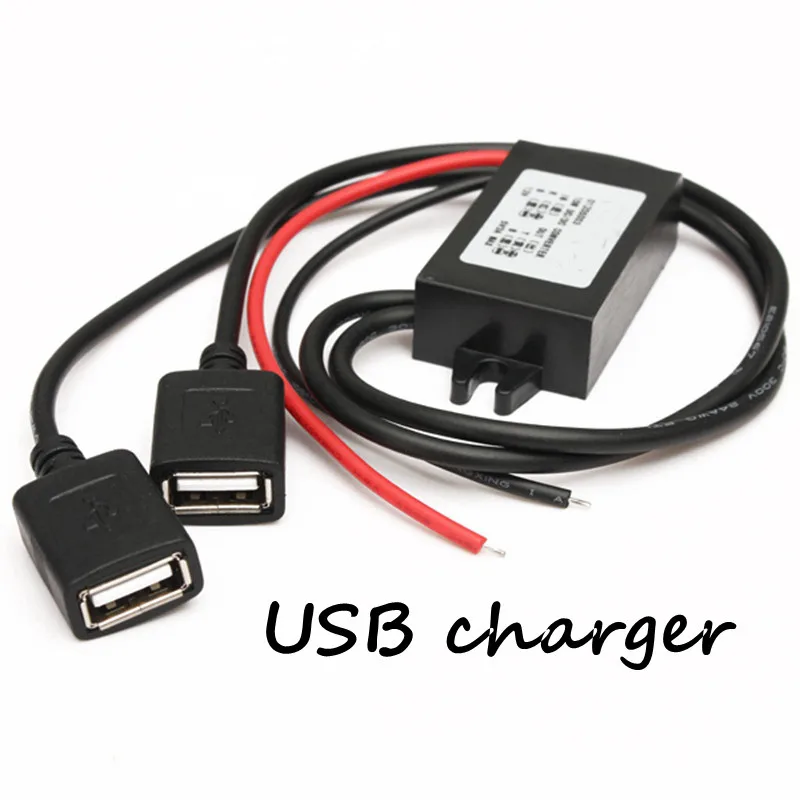 Адаптер питания Autoleader с 12 В на 5 двойной USB адаптер конвертер кабель модуль разъем
